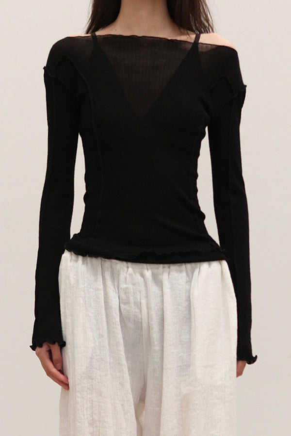 BASERANGE OMATOR Long-sleeved T-shirt BAS-TTOML-WO-WI24-HEI Black
